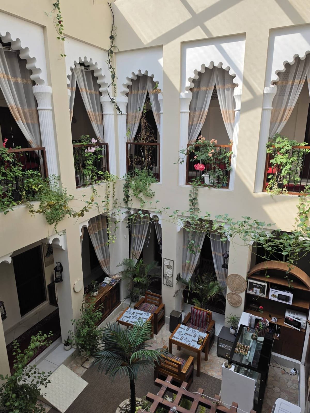 Traditional courtyard at Hyba Heritage Guest House